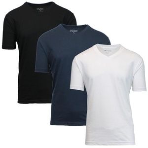 Men's Short-Sleeve V-Neck T-Shirts Black & White
